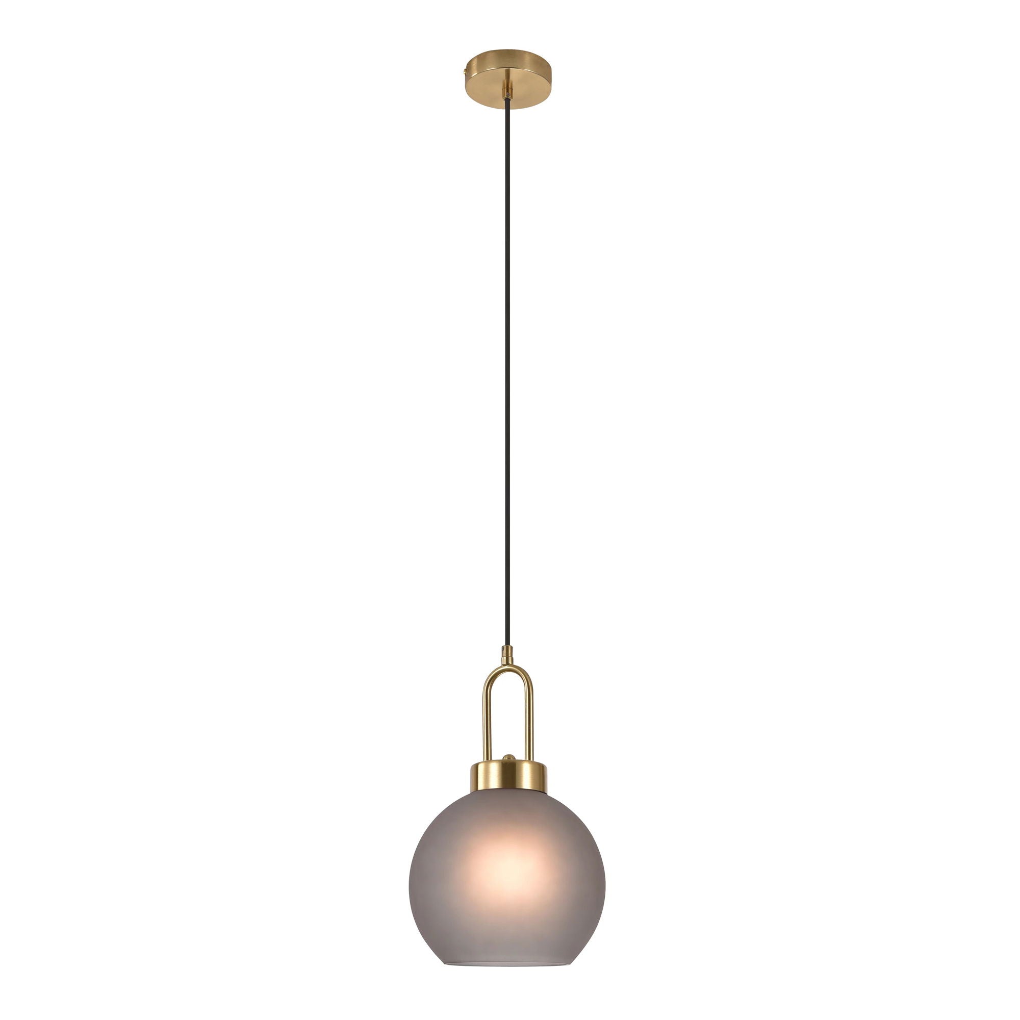 Luton Hanglamp Bol Smoke Glas Goud Detail